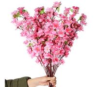 HanOBC Lot de 10 Branches de Cerisier artificielles en Soie pour décoration de Maison ou de Mariage