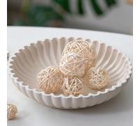 Hanobe Bol Decoratif Vide Poche: Rond Vide Poches Entree Plateau a Bijoux Résine Petit Presentoir Plateau Table Basse Beige Blanc Scandinave Deco Frisure Design Porte Entree
