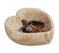 Hanobe Decoratif Bol en Bois: Plateau de Service Forme de Cœur Vide Poche Entree Bois Table Deco Rustique Petit Bols Coupelle Decorative pour Maison de Table