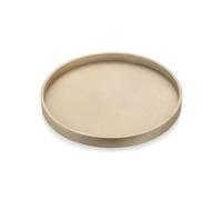 Hanobe Plateau de table basse décoratif : plateau en bois doré rustique rond en bois pour centre de table de ferme, bougeoir pour décoration de maison, comptoir ottoman, organisateur de salon 30,5 cm