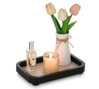 Hanobe Plateau Décoratif Petit Bois: Noir Mini Plateaux du Salon et Rangement Coiffeuse en pour la Décoration - Plateau de Rangement Mini pour Parfums la Salle de Bain