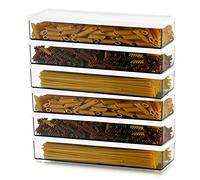 Hanobe Stockage De PâTes HerméTique En Plastique, Pot à Spaghetti Avec Couvercles, RéCipients à PâTes Rectangulaires Pour Placards De Cuisine, Lot De 3 Stockages Alimentaires Durables Et Empilables