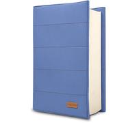 HANOI COLLECTION® Housse pour livres de lecture ajustable et rembourrée en coton - Couverture de livres, Protection pour livres (Bleu moyen, Grande)