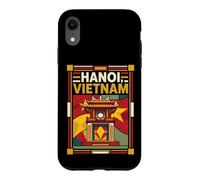Hanoi Drapeau du Vietnam Temple Landmark Vintage Voyage Art Coque pour iPhone XR