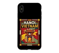Hanoi Drapeau du Vietnam Temple Landmark Vintage Voyage Art Coque pour iPhone XS Max