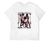 Hanoi Rocks Men's T-Shirt 80S Heavy Metal Glam Retro Rock Distressed Heather Tee Men's T Shirt White M
