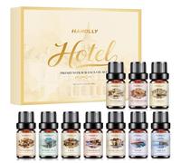 HANOLLY Huile Essentielle Hôtel 10x5ML, Huiles Essentielles Naturelle Pour Diffuseur, Massage, DIY Bougie - Novembre, Velours Sombre, Crystallé, Rêve, 1 Way, Thé Blanc, Magie, Mystara, Rose du Désert