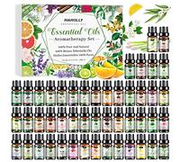 HANOLLY Huile Essentielle TOP 48 x 5ML, Huiles Essentielles Naturelle Pour Diffuseur, Massage, DIY Bougie - Lavande, Menthe, Eucalyptus, Orange Douce, Coco, Tea Tree, Citron, Cannelle, Rose, etc.