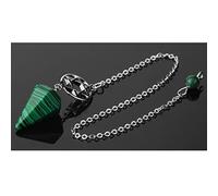 Hanomwood Malachite Naturel Cristal Reiki Pendentif Guérison Esprit Pendule Hexagramme Chaîne Charme Bijoux Unisexe Radiesthésie Spirituelle Divination Méditation,Cristal,Pendule