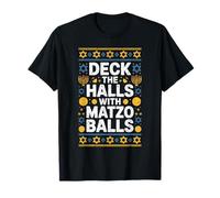Hanoukka Humour Deck The Halls avec Boules de Matzo drôles T-Shirt
