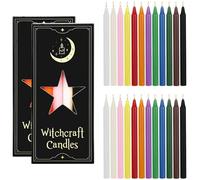 Hanoukka Lot de 24 petites bougies à tige colorées de 16 cm de haut pour Noël, Chime, Vigil, autel Wicca, rituels, prières, mariage et décoration de fête