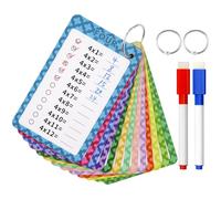 Hanqing Lot de 13 cartes flash de multiplication de tables de multiplication, affiches de tables de multiplication, cartes flash mathématiques de 0 à 12 tables de multiplication avec 2 marqueurs