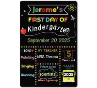 Hanqing Tableau noir « First Day of School », panneau de rentrée scolaire « First Day and Last » - Double face - Accessoire photo pour enfants (30 x 20 cm)