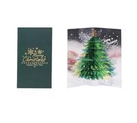 HanQZen Carte pop-up 3D pour sapin de Noël - Carte pop-up comme bon d'achat ou vœux de Noël - Carte pliante pour Noël (verte)