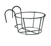 Hanr Rac Lot de 3 supports de pot de fleurs en fer résistant aux intempéries pour balcon, balustrade et véranda, parfaits pour la décoration de jardin et la présentation de plantes