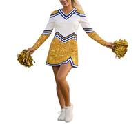 Hanraz Costume de Formule 1 pour femme - Costume de pom-pom girl pour femme - Robe de fantaisie, de fête - Confortable - Costume de carnaval - Robe de danse sexy - Ensemble uniforme de pom-pom girl