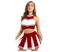 Hanraz Costume de Formule 1 pour femme - Costume de pom-pom girl pour femme - Robe fantaisie à thème - Costume de carnaval - Tenue festive confortable - Pour fêtes de football - Robe de danse