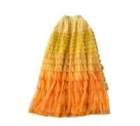 Hanraz Jupe en tulle pour femme - Longue - Multicolore - Arc-en-ciel - Jupe de danse rétro élégante - Robe de ballet des années 50 - Tutu pour adultes, carnaval, fête costumée, fête à thème, E01 jaune
