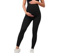 Hanraz Legging pour femmes enceintes 2025 - Taille haute - Pantalon de grossesse opaque - Bande ventrale - Legging de grossesse - Mode de maternité - Élastique et respirant, 1 - Noir., XL
