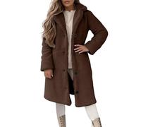 Hanraz Manteau d'hiver long et élégant pour femme - Doudoune de transition - Veste d'automne chaude pour l'extérieur - Manteau d'hiver léger et léger, café, M