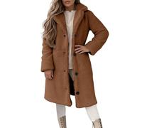 Hanraz Manteau d'hiver long et élégant pour femme - Doudoune de transition - Veste d'automne chaude pour l'extérieur - Manteau d'hiver léger et léger, marron, M