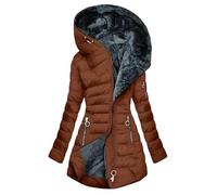 Hanraz Manteau d'hiver pour femme, long, élégant, doudoune légère et chaude, veste de transition, manteau d'hiver, parka d'automne, A02 marron, M