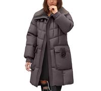 Hanraz Manteau d'hiver pour femme - Long et léger - Parka d'hiver chaude - Veste d'automne élégante - Manteau d'hiver léger - Veste de transition, A01 marron, M