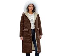 Hanraz Manteau d'hiver pour femme - Veste de transition - Veste légère - Doudoune légère - Transition chaude - Manteau d'hiver léger - Veste matelassée élégante - Parka d'hiver, café, M