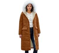 Hanraz Manteau d'hiver pour femme - Veste de transition - Veste légère - Doudoune légère - Transition chaude - Manteau d'hiver léger - Veste matelassée élégante - Parka d'hiver, marron, M