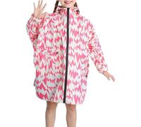 Hanraz Poncho de pluie imperméable pour enfant - Manteau de pluie réutilisable - Unisexe - Léger - Respirant - Pour vélo, rouge, 3-6 ans