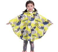 Hanraz Poncho de pluie imperméable pour enfant - Poncho de pluie pour vélo - Unisexe - Réutilisable - Léger et respirant, jaune, 6-8 ans