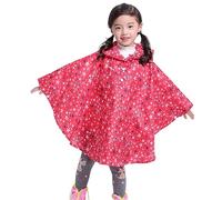 Hanraz Poncho de pluie imperméable pour enfant - Poncho de pluie pour vélo - Unisexe - Réutilisable - Léger et respirant, rouge, 3-5 ans