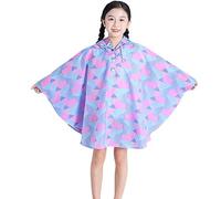 Hanraz Poncho de pluie imperméable pour enfant - Poncho de pluie pour vélo - Unisexe - Réutilisable - Léger et respirant, Rose, 6-8 ans
