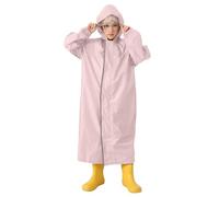 Hanraz Poncho de pluie imperméable pour enfant - Poncho de pluie respirant léger - Réutilisable - Unisexe - Veste de pluie pour vélo, Rose, 10- 12 ans