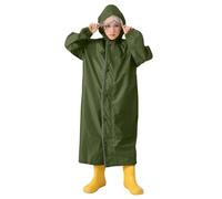 Hanraz Poncho de pluie imperméable pour enfant - Poncho de pluie respirant léger - Réutilisable - Unisexe - Veste de pluie pour vélo, vert, 4- 6 Ans