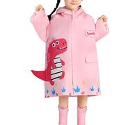 Hanraz Poncho de pluie imperméable pour enfant - Veste de pluie pour vélo - Respirant - Unisexe - Léger - Protection contre la pluie - Réutilisable, Rose, 7- 9 ans