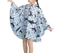 Hanraz Poncho de pluie imperméable pour enfant - Veste de pluie unisexe réutilisable - Léger et respirant - Poncho de pluie pour vélo, bleu ciel, M