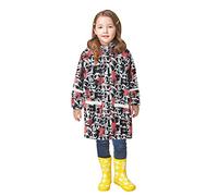Hanraz Poncho de pluie pour enfant - Imperméable - Léger et respirant - Unisexe - Réutilisable - Protection contre la pluie pour vélo, Noir , 8-9 ans