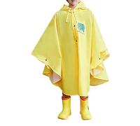 Hanraz Poncho de pluie pour enfant - Imperméable - Léger - Protection contre la pluie - Unisexe - Réutilisable - Respirant - Pour vélo, jaune, 10- 13 Ans