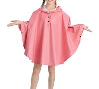 Hanraz Poncho de pluie pour enfant - Imperméable - Unisexe - Respirant - Léger - Protection contre la pluie - Pour vélo - Réutilisable, Rose, 6-8 ans
