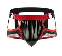 Hanraz String Tanga Hommes Latex Pantalon Cuir - Boxhero Sissy Vêtements Thong Gay Sous-vêtements Plug Anal Transparent Drôle Éléphant Sous-vêtements, Noir , XXL