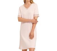 Hanro - Moments - Femme - Vêtements de nuit - Chemise de nuit - Coton - avec dentelle, Rose cristal, L