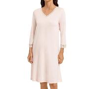 Hanro - Moments - Femme - Vêtements de nuit - Chemise de nuit - Coton - avec dentelle, Rose cristal, L