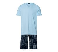 Hanro Pyjama court ' Night & Day ' bleu clair / bleu foncé, Taille M