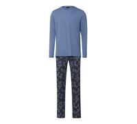 Hanro Pyjama long ' Night & Day ' bleu clair / bleu foncé, Taille XXL