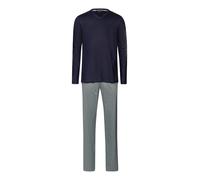 Hanro Pyjama long ' Night & Day ' bleu foncé / gris, Taille M
