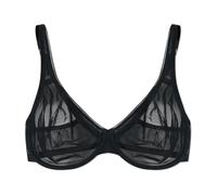 Hanro - Soutien-gorge à armatures en tulle semi-transparent - Femme - Sous-vêtements - Noir - Taille: 100C FR