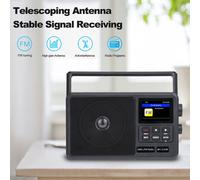 HanRongDa CS-806 Radio FM portable R?cepteur DAB+ Radio Internet WiFi Haut-parleur BT sans fil Carte TF Disque U Lecteur de musique Réveil Minuteur de veille Prise casque
