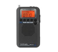 HanRongDa HRD-737 Portable Book ine Bande Radio Avion Bande Récepteur FM/AM/SW/CB/Air/VHF Bande Mondiale avec Écran LCD Réveil - Type Black