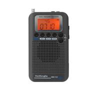 HanRongDa HRD-737 Portable Radio Avion Bande Récepteur FM/AM/SW/CB/Air/VHF Radio Bande Mondiale avec Écran LCD Réveil - Type Black